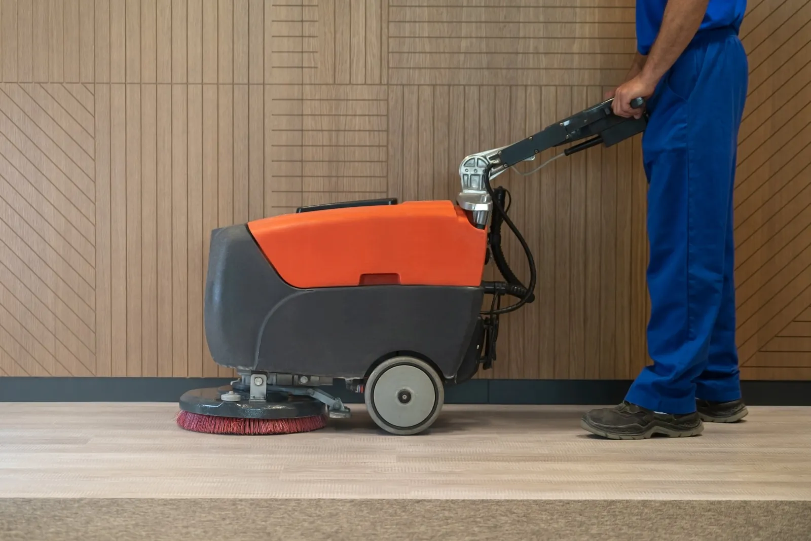 Reno Clean floor scrubber cleaning a commercial floor in Fernley, NV